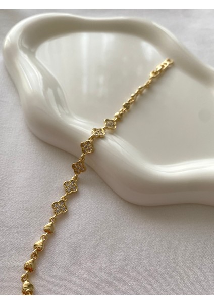 Alpjewel 316L Zirkon Taşlı Yonca Bileklik Xupıng Kararmaz Çelik fiyatları