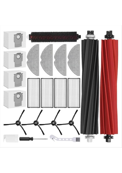 Roborock Robot Süpürge Çift Ana Yan Fırça Hepa Filtre Paspas Bezleri Için (Yurt Dışından)