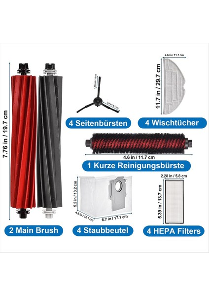 Roborock Robot Süpürge Çift Ana Yan Fırça Hepa Filtre Paspas Bezleri Için (Yurt Dışından) fırsatları