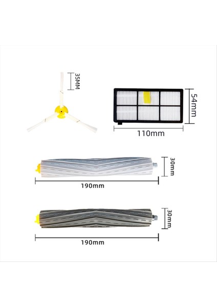 Irobot Roomba 800, 900 Serisi 860, 865, 866 Ana Yan Fırça Filtresi Için (Yurt Dışından) fiyatları