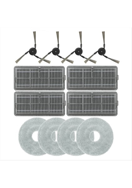 Dreame X40 Pro Ultra Yan Fırça Hepa Filtre Paspas Bezi ile Uyumlu (Yurt Dışından)