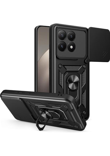 Xiaomi 15T Kickstand Pc + Kamera Lens Kaydırıcılı Tpu Telefon Kılıfı (Yurt Dışından)