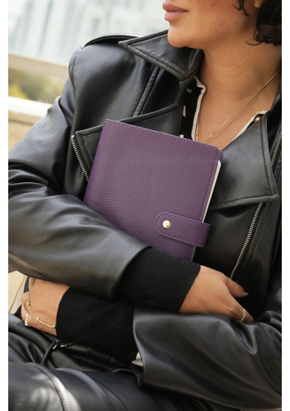 Nubo 2026 Günlük Ajanda A5 (14X20,5CM) Ivory 80 Gr. -416 Sayfa -Değişebilen iç - Mor modelleri