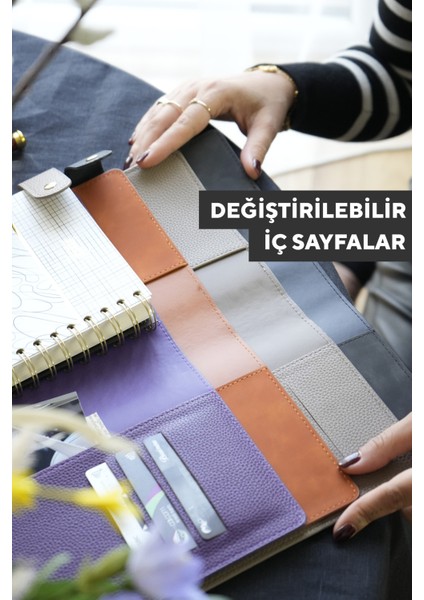 Nubo 2026 Günlük Ajanda A5 (14X20,5CM) Ivory 80 Gr. -416 Sayfa -Değişebilen iç - Mor