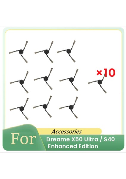Dreame X50 Ultra Robot Süpürge Parçaları Için 10 Adet Yan Fırça (Yurt Dışından)