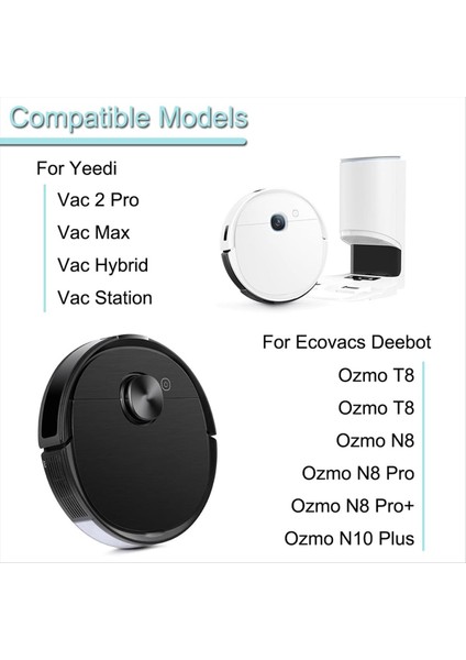 Ecovacs Deebot Ozmo T8 Robot Süpürge Yedek Parçaları (Yurt Dışından) modelleri