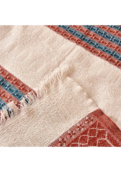 Soft Marun Çift Kişilik Yatak Örtüsü - Ekru / Kırmızı - 200X230 cm modelleri