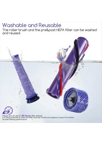 Dyson V8 ile Uyumlu Silindir Fırça + Ön ve Son Hepa Filtre Kombinasyonu (Yurt Dışından) fiyatları