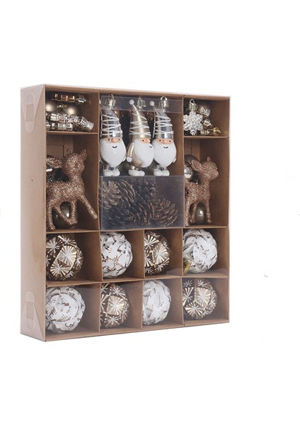 New Year Yılbaşı Bronze 65 Parça Ağaç Süsü Seti