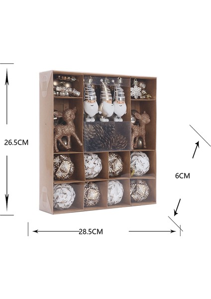 New Year Yılbaşı Bronze 65 Parça Ağaç Süsü Seti