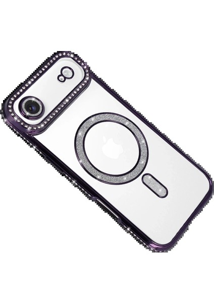 Apple iPhone 17 Air Joke Simli Magneticsafe Kılıf - Derin MOR-(5796) - N384J582-M95384 modelleri