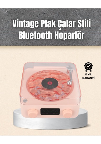 Retro Bluetooth Hoparlör – Yumuşak Gece Lambası ve Saat Göstergeli - SBS6378-3159