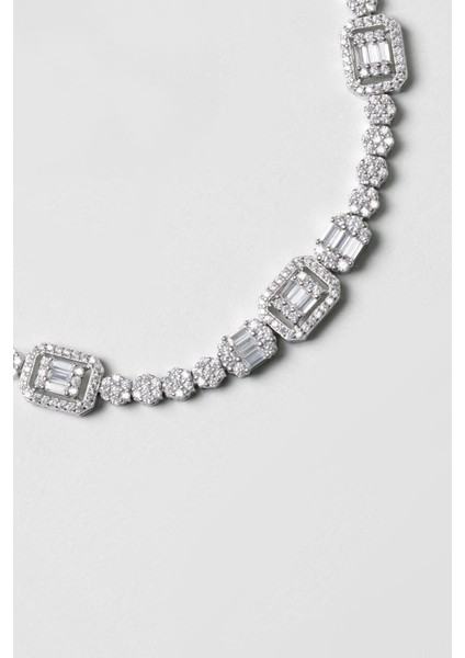 Amelie 18 Ayar Beyaz Altın Kaplama Ayarlanabilir Gümüş Bileklik indirimleri