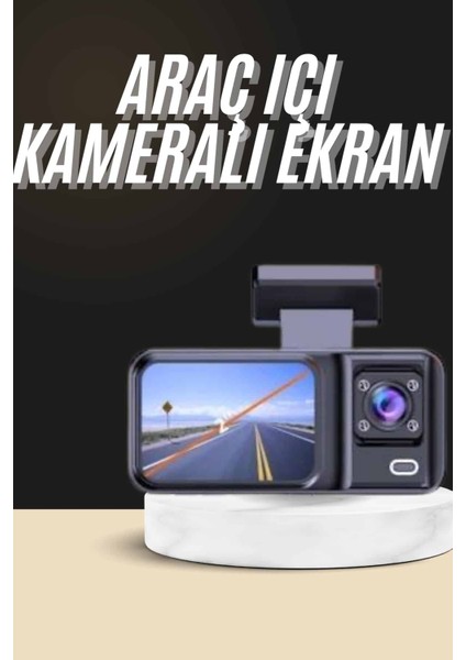 1080P Sürüş Kaydedici 2 Inç Araç Araba Ön Iç Arka Dvr IPS Ekran - SBS6548-1117