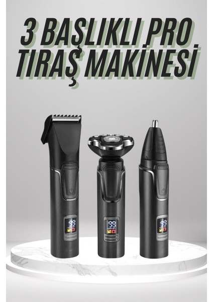 Dijital Göstergeli 3 Başlıklı Tıraş Makinesi Islak Kuru Lazer Öncesi Günlük - SBS8613-4484