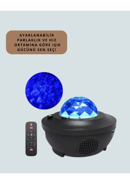 Yıldız & Okyanus Dalga Projektörü – Bluetooth / USB Hoparlörlü - SBS4018-8969 indirimleri
