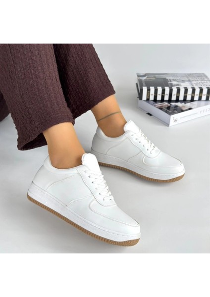 Mtxdpn Ceyyan Beyaz Cilt Bağcıklı Spor Ayakkabı (Numara: 36) fırsatları