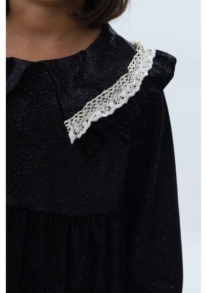 Kız Çocuk Yaka Detaylı Fırfırlı Elbise indirimleri