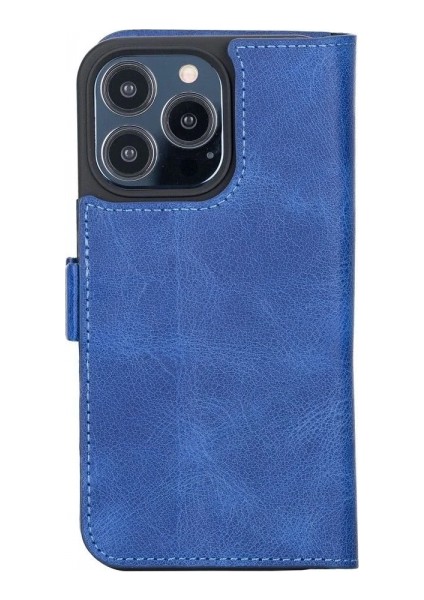 Apple iPhone 13 Pro Uyumlu Deri Cüzdanlı Kılıf Okyanus Mavi modelleri