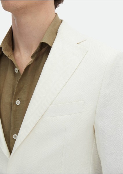 Ekru Desenli Shirt Shoulder Slim Fit Pamuk Karışımlı Ceket fırsatları