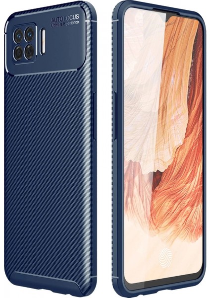 Oppo A73 Kılıf Auto Focus Karbon Kapak - Lacivert (K95)