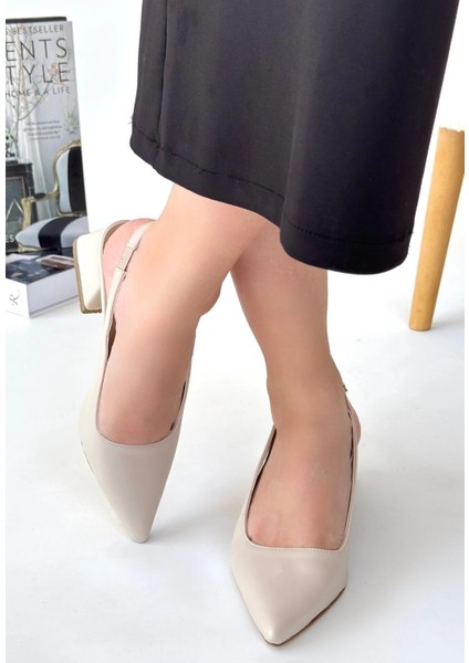 Mtxdpn Morji Bej Cilt Topuklu Ayakkabı (Numara: 36) fiyatları