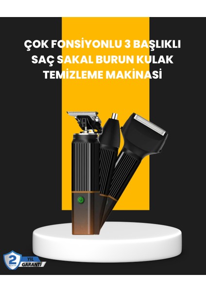 Usb-C Şarjlı 3 In 1 Erkek Bakım Cihazı – Sessiz Motorlu Saç ve Sakal Kesme Ma - SBS3018-6177