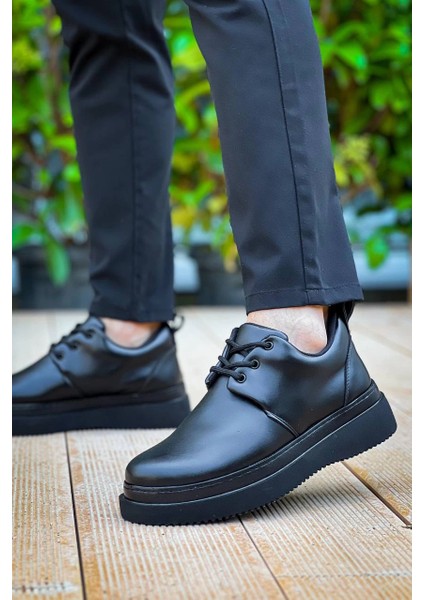 Mtxdpn Kb-X3 Kuback Siyah Cilt Siyah Taban Bağcıklı Günlük Erkek Ayakkabı (Numara: 43)