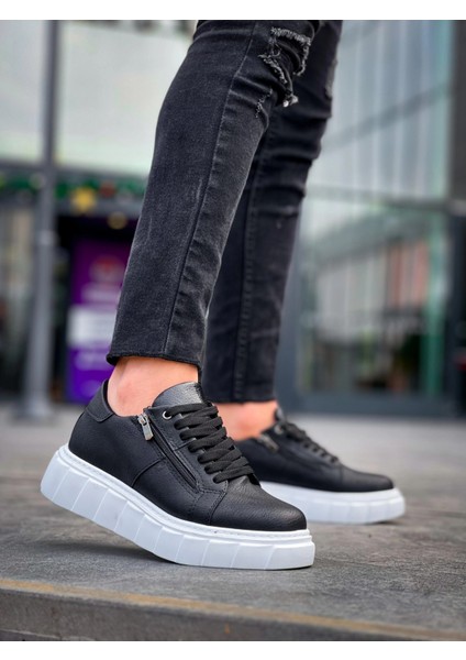 Mtxdpn KB-X155 Kuback Siyah Cilt Detaylı Beyaz Yüksek Taban Günlük Spor Ayakkabı (Numara: 41) modelleri