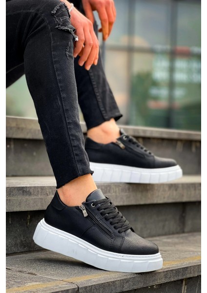 Mtxdpn KB-X155 Kuback Siyah Cilt Detaylı Beyaz Yüksek Taban Günlük Spor Ayakkabı (Numara: 41) fırsatları