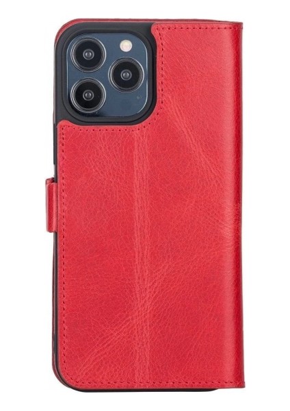 Apple iPhone 13 Pro Max Uyumlu Deri Cüzdanlı Kılıf Nar Çiçeği modelleri