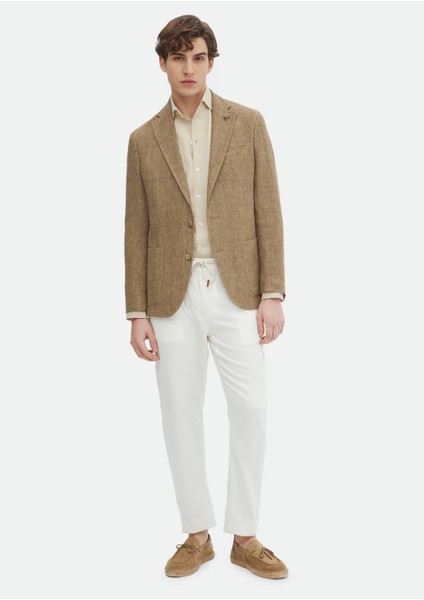 Vizon Desenli Shirt Shoulder Slim Fit %100 Keten Ceket fiyatları