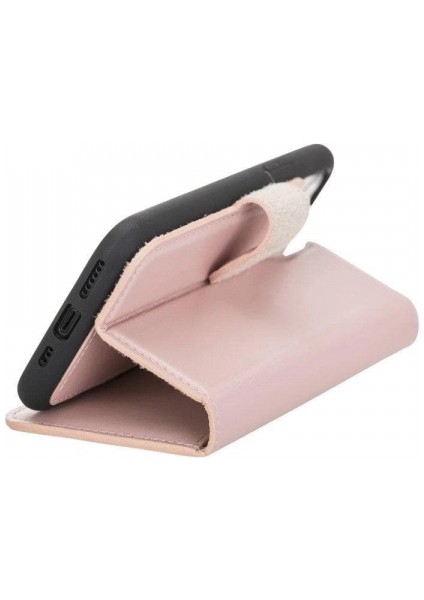 Apple iPhone 11 Pro Uyumlu Deri Cüzdanlı Kılıf Pembe fırsatları