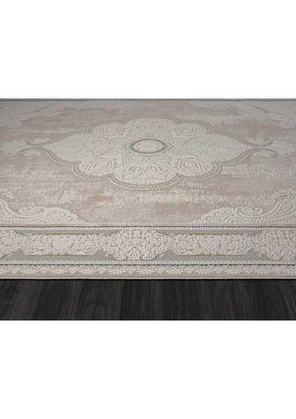 Ottowa OT002G Krem Bej Halı Klasik Desenli Tozu Az Akrilik Pamuk Taban Salon Yatak Odası Halısı indirimleri