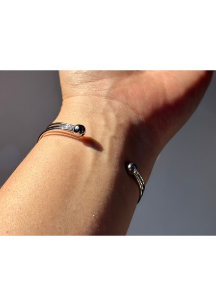 Iki Yoncalı Ayarlanabilir Silver Bileklik fırsatları