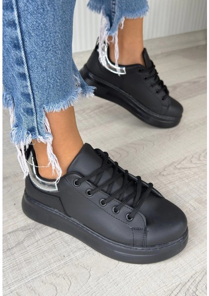 Mtxdpn Sofio Siyah Cilt Bağcıklı Spor Ayakkabı (Numara: 40)