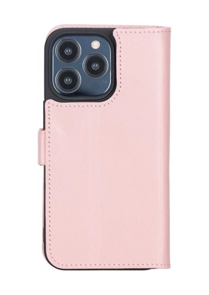 Apple iPhone 13 Pro Uyumlu Deri Cüzdanlı Kılıf Toz Pembe modelleri