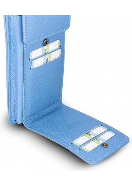 Avjin 6.9 Inch Uyumlu Deri Kılıf Cüzdan Askılı Erc8 Mavi fiyatları