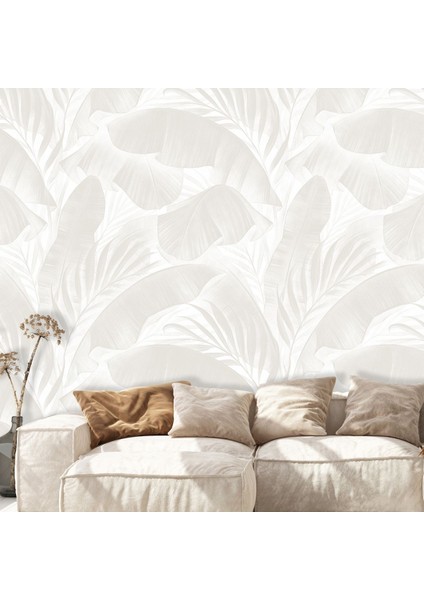 Duvar Kağıdı Tropikal Esintili Yaprak Desenli Duvar Paneli - Şık ve Huzurlu Alanlar fiyatları