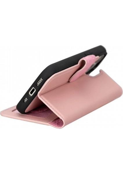 Apple iPhone 15 Uyumlu Deri Cüzdanlı Kılıf Mwwn Nu2 Pembe modelleri
