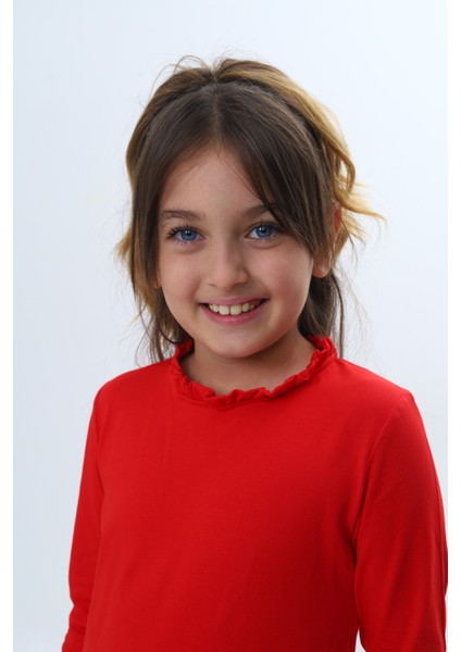 Kız Çocuk Yaka Fırfır Etek 3D Güllü Elbise indirimleri