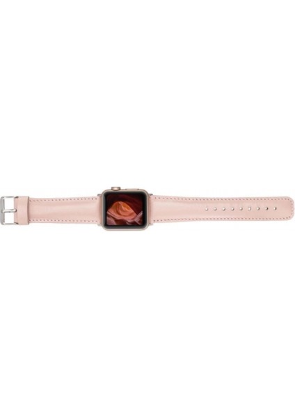 Apple Watch Uyumlu Deri Kordon 42-44-45MM Nu2 Pembe modelleri