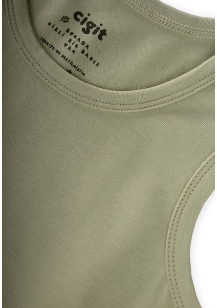 Üçlü Geniş Askılı Atlet Set 2-9 Yaş Yeşil modelleri