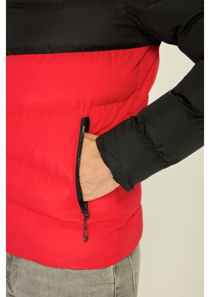 Erkek Rüzgar Geçirmez Suya Dayanıklı Kışlık Şişme Dolgulu Mont