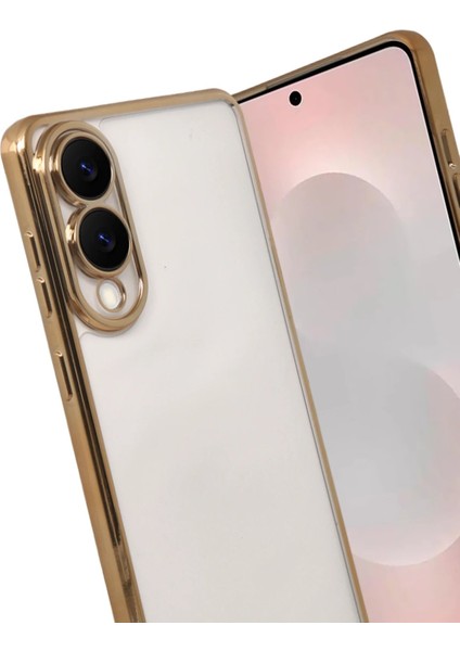 Samsung Galaxy S25 Edge Lensli Silikon - GOLD-(5796) - N067J691-M01067 modelleri