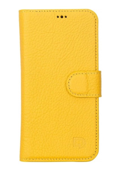 Apple iPhone 13 Pro Uyumlu Deri Cüzdanlı Kılıf Limon Sarı fiyatları