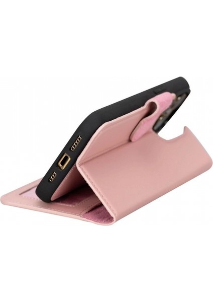 Apple iPhone 15 Pro Max Uyumlu Deri Cüzdanlı Kılıf Mwwn Nu2 Pembe modelleri