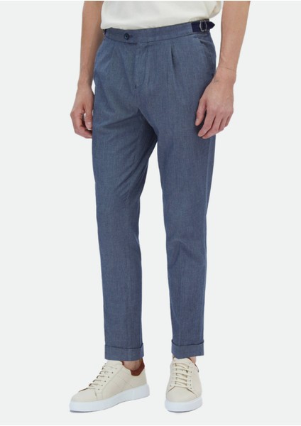 İndigo Düz Dokuma Regular Fit Casual Pamuk Karışımlı Pantolon fiyatları