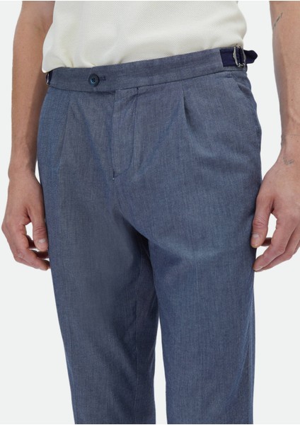 İndigo Düz Dokuma Regular Fit Casual Pamuk Karışımlı Pantolon modelleri