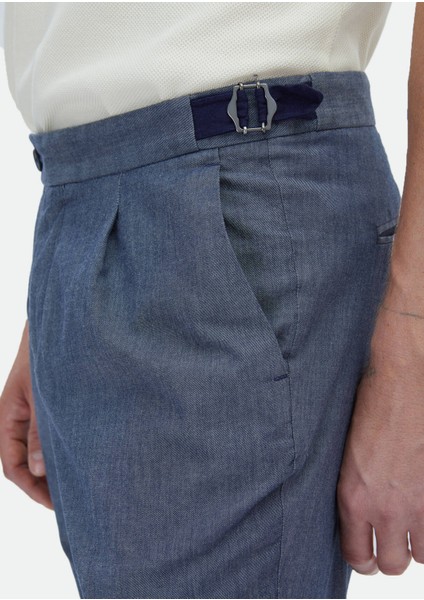 İndigo Düz Dokuma Regular Fit Casual Pamuk Karışımlı Pantolon fırsatları